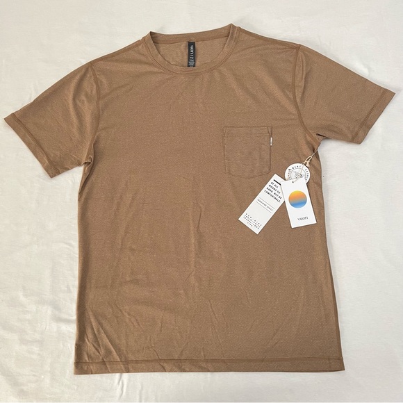 Vuori Other - Vuori Mens Tradewind Performance Tee Shirt Size L Tobacco Heather NWT MSRP $48